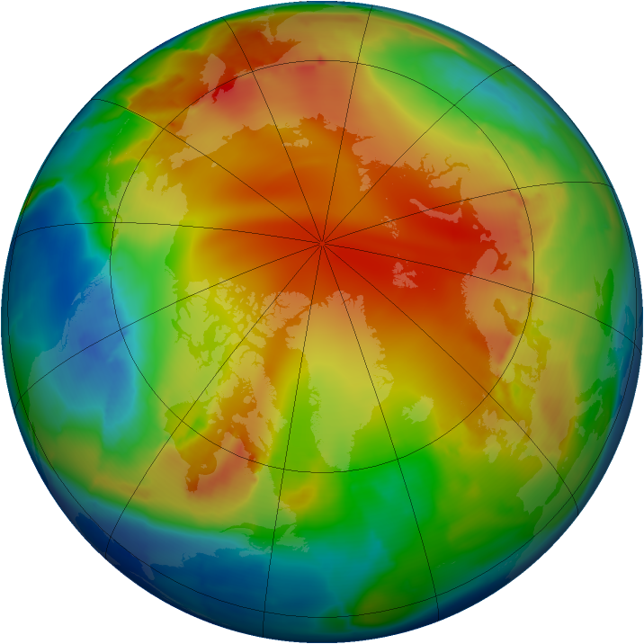 Arctic ozone map for 15 January 2013